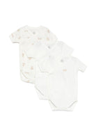 Set di tre tutine per neonati Petit Bateau bianchi con fantasie diverse A0F9X 00 PETIT BATEAU KIDS 