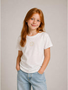 T-shirt per bambina Stella McCartney Kids bianca con stampa grafica TZ8D11 Z3931 101 STELLA McCARTNEY KIDS 