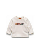 T-shirt per neonato Missoni Kids bianca con dettaglio logo a zigzag MZ8310 Z3672 102 MISSONI KIDS 