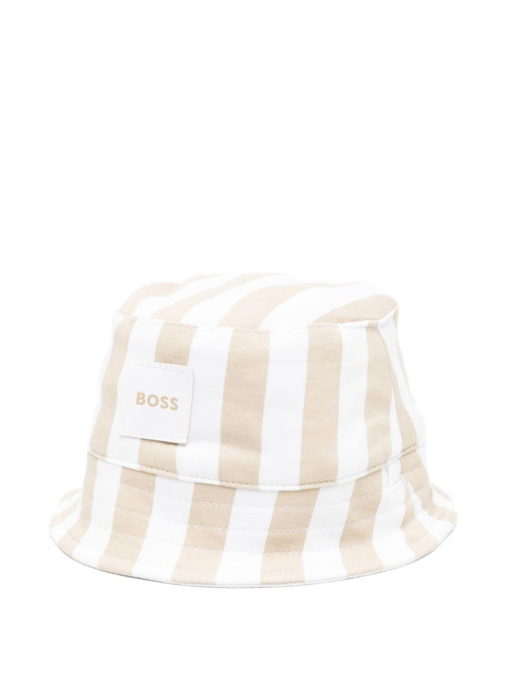 Cappello a pescatore per neonato Boss Kids beige con design a righe J53097 249 BOSS KIDS 