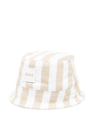 Cappello a pescatore per neonato Boss Kids beige con design a righe J53097 249 BOSS KIDS 