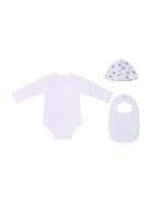 Set tutina bavaglino e cappellino per neonato Polo Ralph Lauren Kids bianco con stampa Teddy Bear 320P00760 001 Ralph Lauren kids 