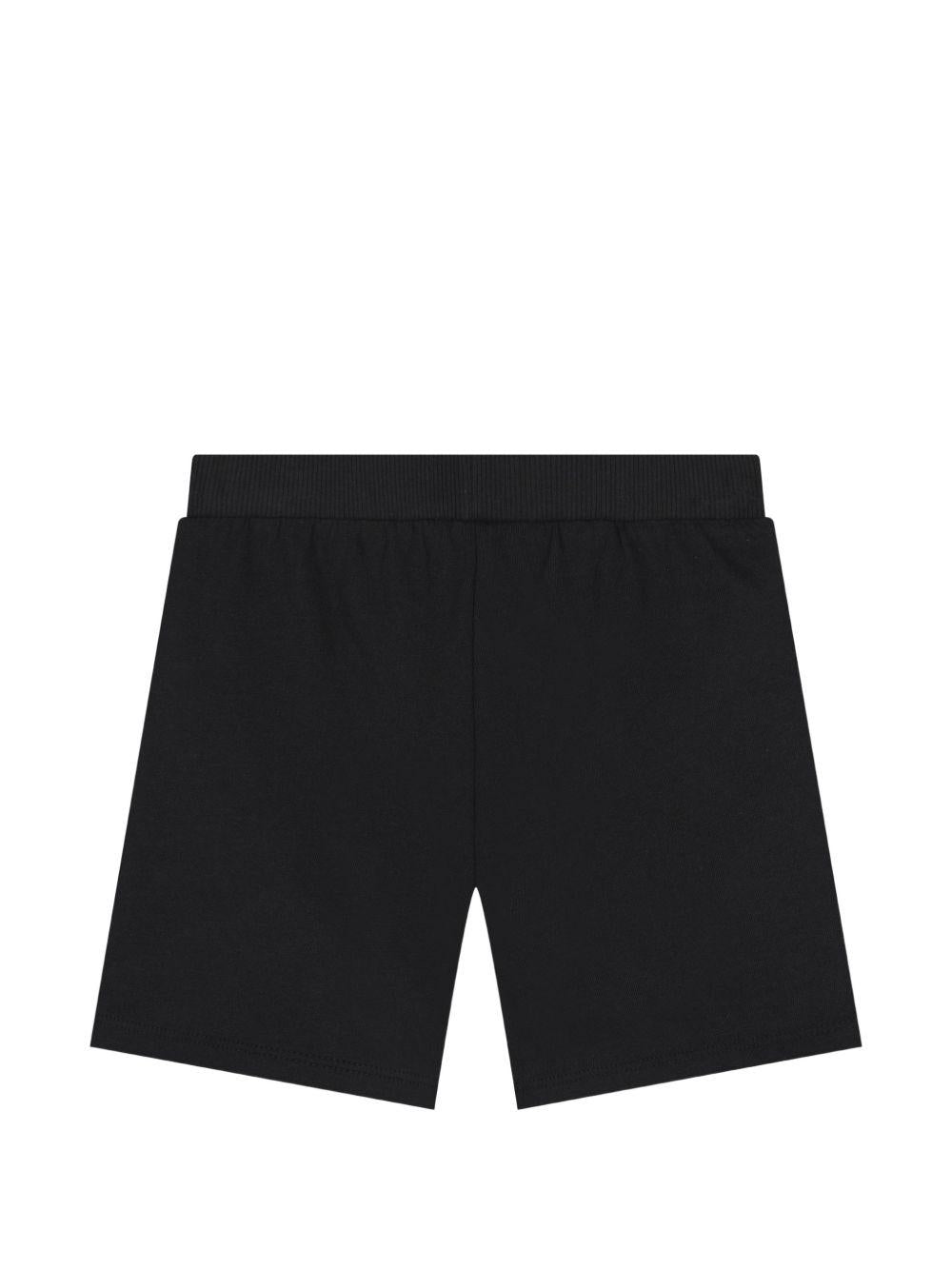 Pantaloncini per neonato Moschino Kids neri con stampa tre Teddy Bear MUQ01ULAA17 60100 MOSCHINO KIDS 