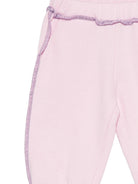 Pantaloni sportivi per neonata Emilio Pucci Junior rosa con cuciture a contrasto PZ6010 Z3183 51S EMILIO PUCCI KIDS 