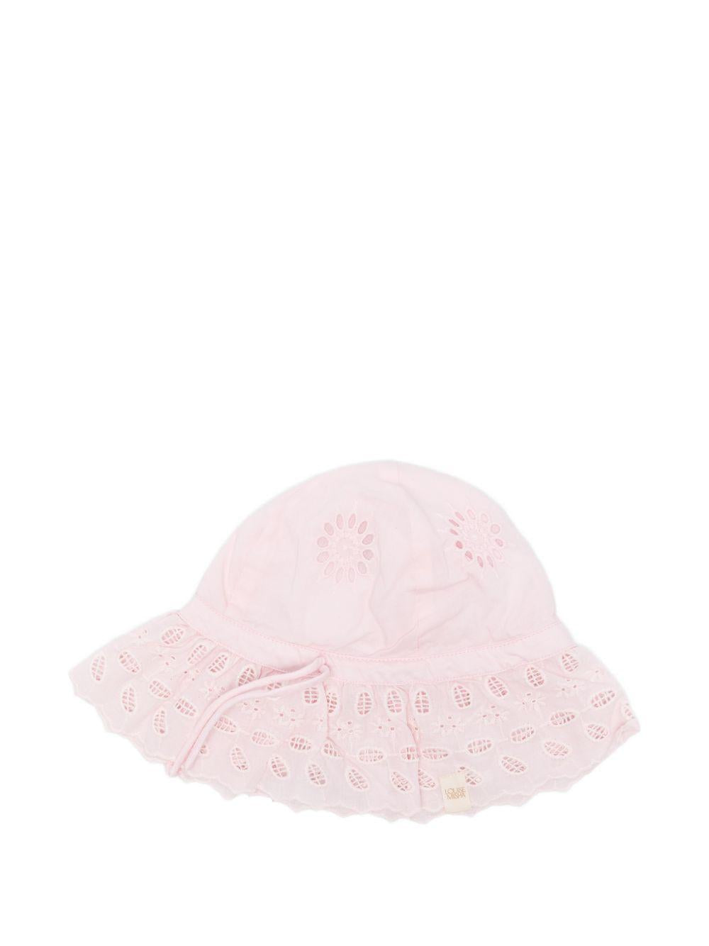Cappello Eliana per neonata Louise Misha rosa con dettagli ricamati FAI-S26-S0156 PINK LOUISE MISHA KIDS 