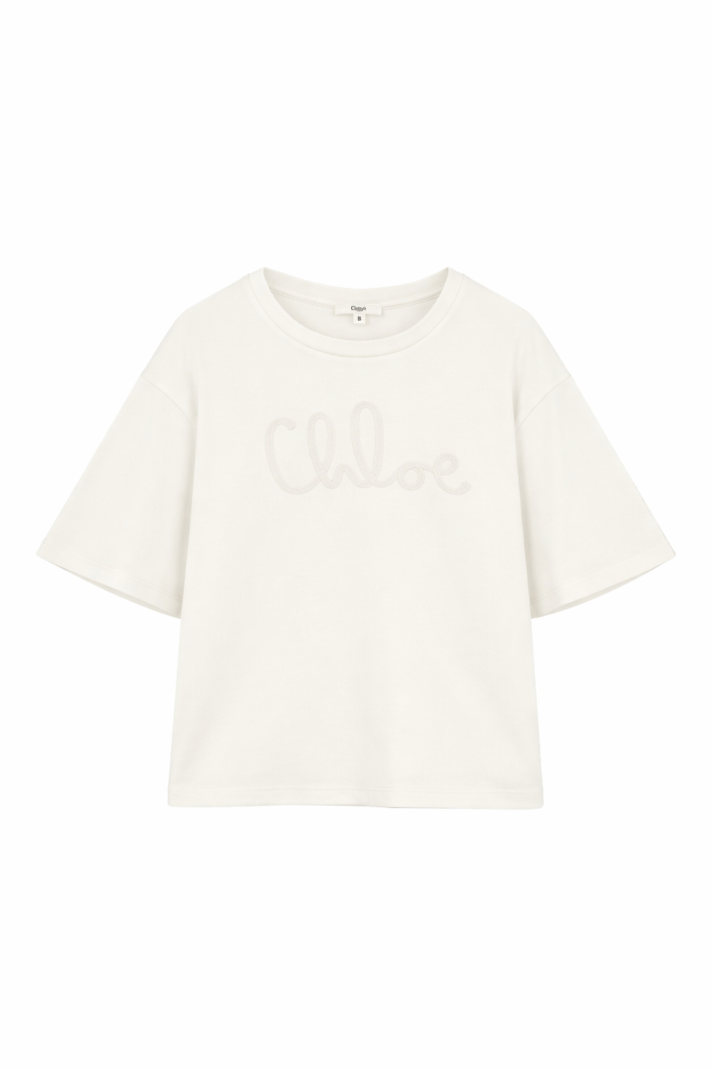 T-shirt per bambina Chloé Kids bianca con logo ricamato C20858 117 CHLOE' KIDS 