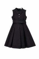 Abito per bambina Monnalisa nero con colletto polo 17G901 7116 0050 MONNALISA 