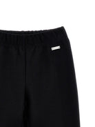 Pantaloni svasati per bambina Monnalisa Kids neri con placca logo 17H403 8220 0050 MONNALISA KIDS 