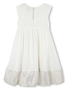 Abito per bambina Lanvin Enfant bianco con perline e scollo a V N30209 117 LANVIN KIDS 