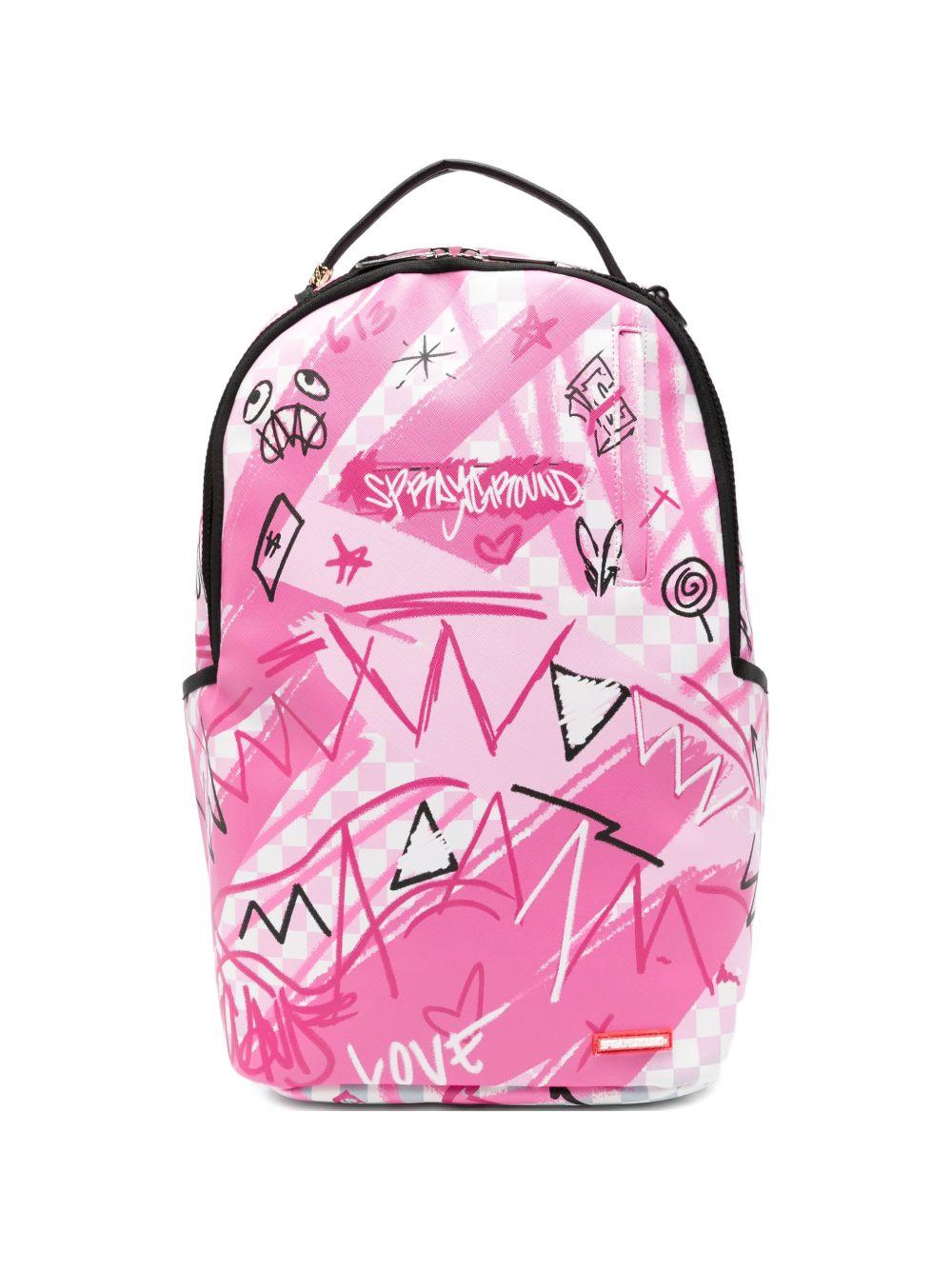 Zaino per bambina Sprayground Kid rosa con stampa grafica Broken Hearts Club 910B8672 NSZ SPRAYGROUND 