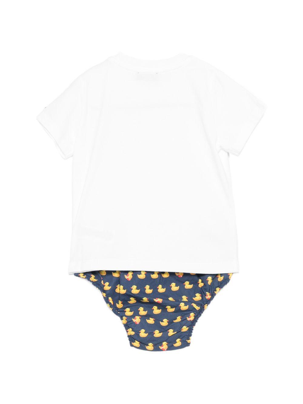 Set t-shirt e culotte per neonato MC2 Saint Barth Kids multicolore con stampa grafica papere SAMY001 03568L MC2 ST. BARTH KIDS 
