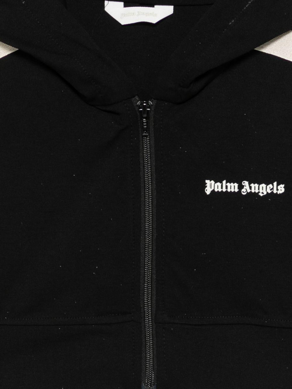 Felpa per bambina Palm Angels Kids nera con logo sul davanti PGBD00BS26FLE001 110 PALM ANGELS KIDS 