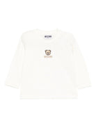T-shirt per neonati Moschino Kids bianca con ricamo orsetto M9O00RLAA10 10063 MOSCHINO KIDS 