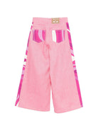 Pantaloni per bambina Emilio Pucci Junior rosa con stampa laterale PY6B30 D0139 542 EMILIO PUCCI KIDS 