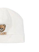 Set cappello e bavaglino per neonato Moschino Kids bianco con ricamo Teddy Bear MRY03ELAA23 10063 MOSCHINO KIDS 