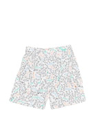 Shorts per bambino MSGM Kids bianchi con stampa logo all-over S6MSJBBE234 001 MSGM KIDS 