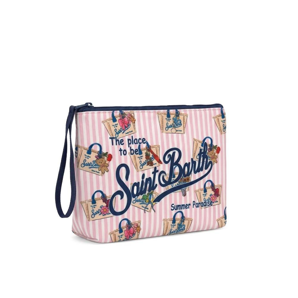 Pochette Aline MC2 Saint Barth rosa con stampa grafica all-over ALIN001 00637L MC2 ST. BARTH KIDS 