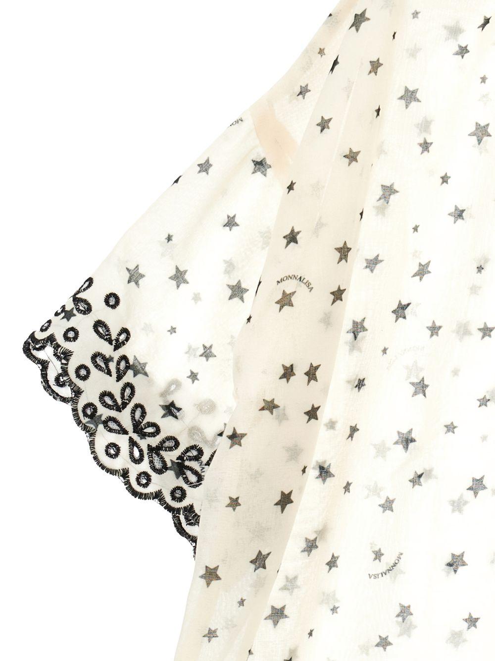 Abito per bambina Monnalisa bianca con stampa stelle all-over 49G903 7078 0150 MONNALISA 