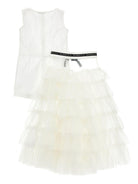 Abito per bambina Philosophy Di Lorenzo Kids bianco con chiusura a bottoni I1G201 7116 0001 PHILOSOPHY KIDS 