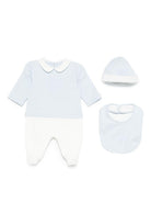 Set body cappello e bavaglino per neonato Fendi Kids azzurro con colletto alla Peter Pan BUK146 8RA F19J4 FENDI KIDS 