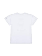 T-shirt con stampa per bambina Moschino Kids bianco con orlo dritto HAV0GQLAA43 10101 MOSCHINO KIDS 