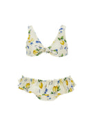 Bikini per bambina Monnalisa bianco con stampa limoni 19G006 7039 0014 MONNALISA KIDS 