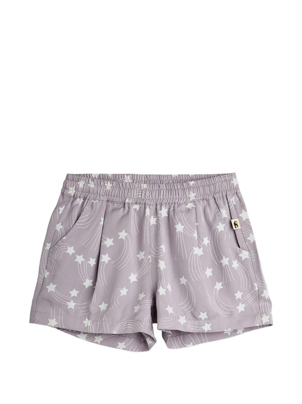 Shorts per bambina Mini Rodini viola con stampa stelle all-over 26230103 PURPLE MINI RODINI KIDS 