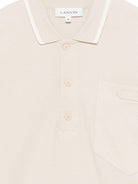 T-shirt per bambino Lanvin Enfant beige con colletto stile polo N30381 180 LANVIN KIDS 