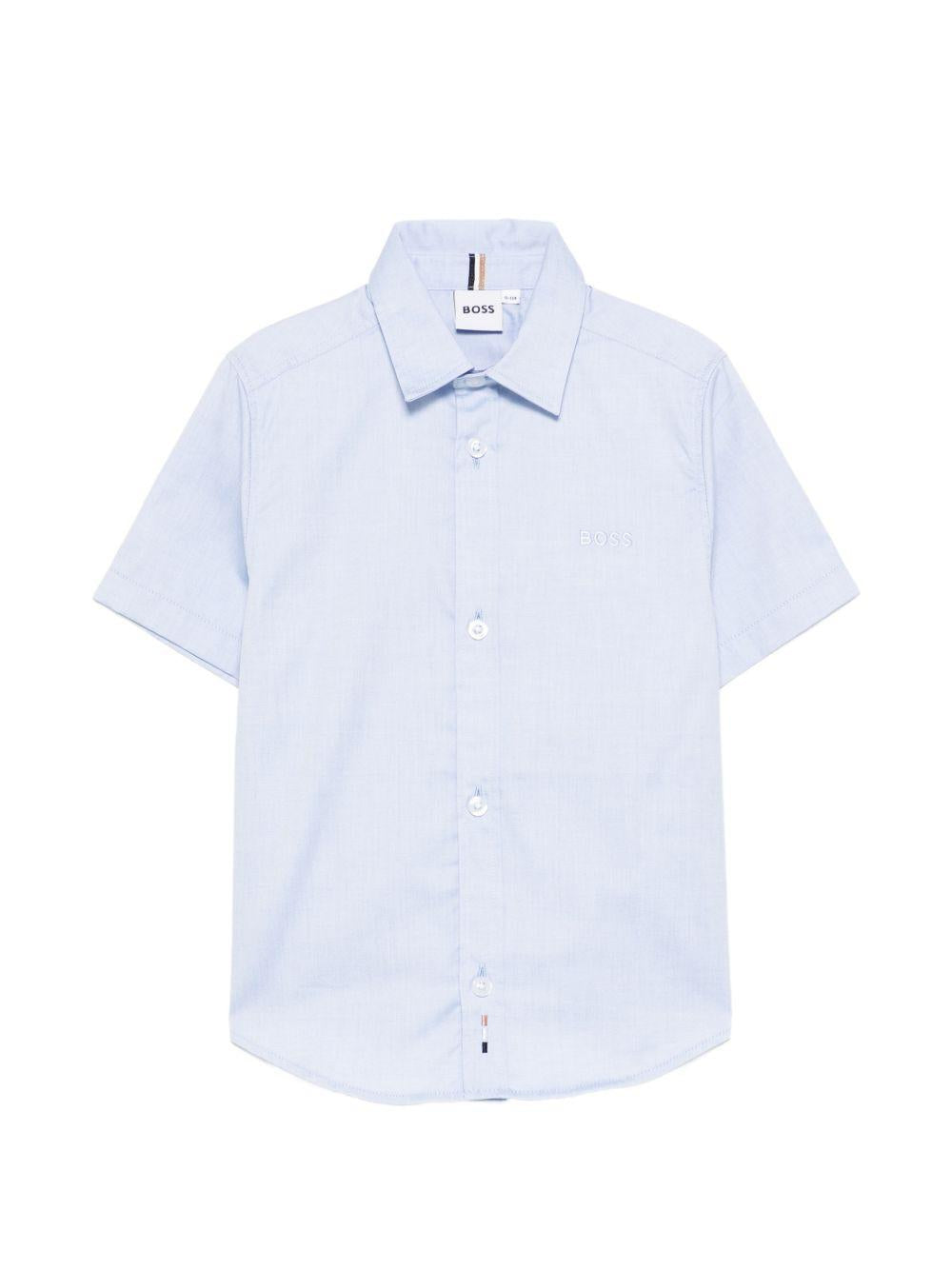 Camicia per bambino Boss Kidswear azzurro con maniche corte J53160 77D BOSS KIDS 