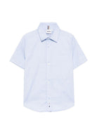 Camicia per bambino Boss Kidswear azzurro con maniche corte J53160 77D BOSS KIDS 