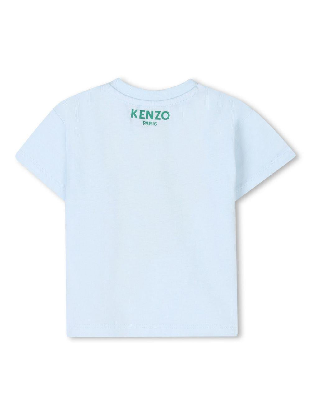 T-shirt con stampa grafica per neonato Kenzo Kids azzurro con orlo dritto K60978 77L KENZO KIDS 