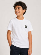 T- shirt per bambino Stone Island Kids bianca a girocollo L2S162100003S0047 V0001 STONE ISLAND KIDS 