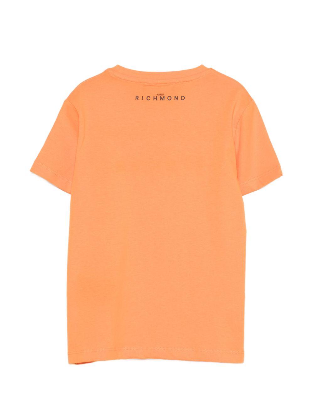 T-shirt per bambino John Richmond Junior arancione con logo sul davanti RBP26008TS ORANGE PEEL JOHN RICHMOND KIDS 