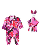 Tutina per neonata Emilio Pucci Junior fucsia con stampa astratta PXB010 Z3344 513RO EMILIO PUCCI JUNIOR 