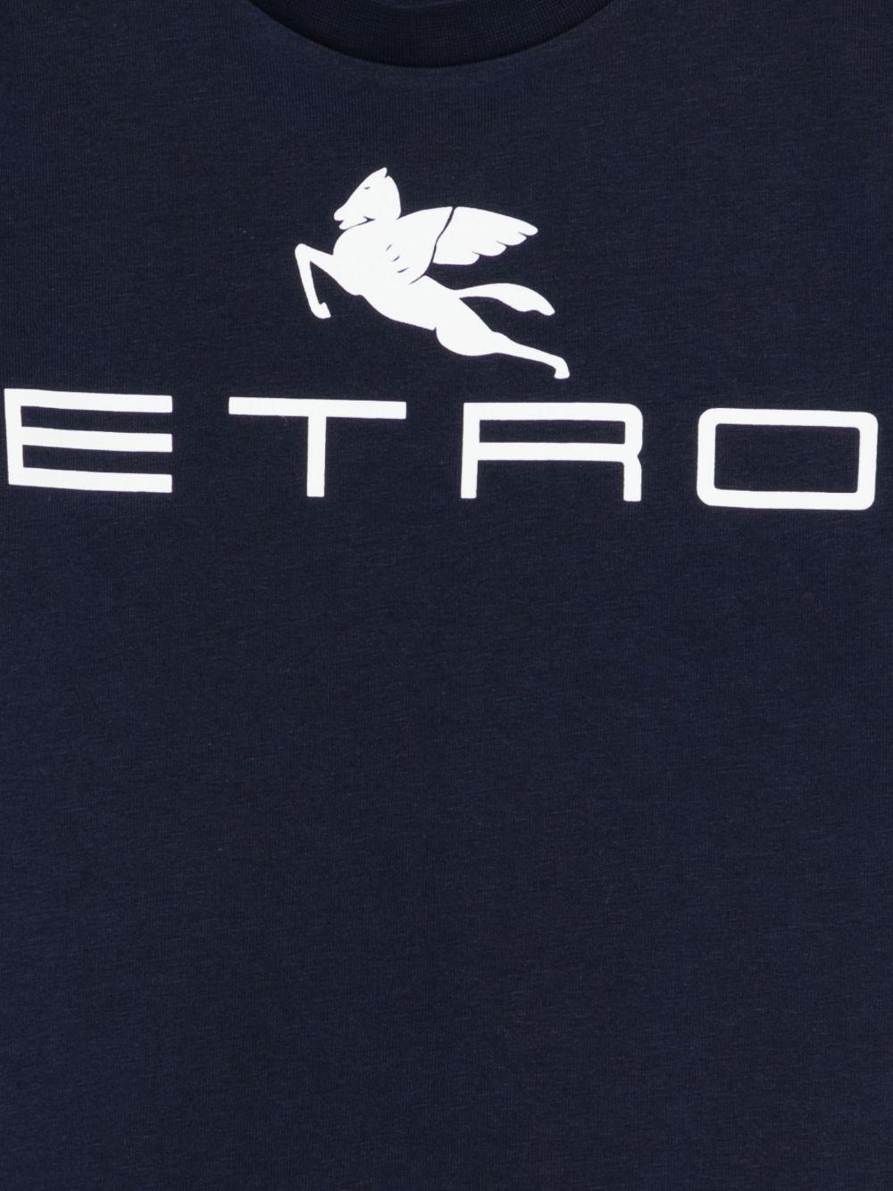 T-shirt per bambino Etro Kids blu navy con dettaglio logo GY8Q11 Z3672 617 ETRO KIDS 