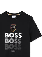 T-shirt per bambino Boss Kids nera con stampa grafica J53253 09B BOSS KIDS 