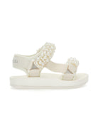 Sandali per bambina Monnalisa bianchi con applicazioni a perline 8CG012 7700 0001 MONNALISA KIDS 