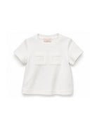 T-shirt per neonata Elisabetta Franchi La Mia Bambina bianca con dettaglio logo EGTS1100JE006 0195 ElISABETTA FRANCHI KIDS 