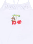 Costume intero per neonata Moschino Kids bianco con ruches MBL00GLKA11 10101 MOSCHINO KIDS 