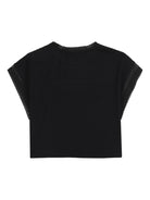 T-shirt per bambina DKNY Kids nera con design crop D62628 09B DKNY KIDS 