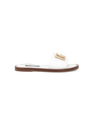 Ciabatte per bambina Dolce & Gabbana Kids bianca con logo color oro D11285 A1048 80001 DOLCE & GABBANA KIDS 