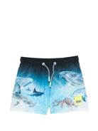Costume da bagno per bambino Molo azzurri con stampa animali marini 8S26P402 5213 MOLO KIDS 