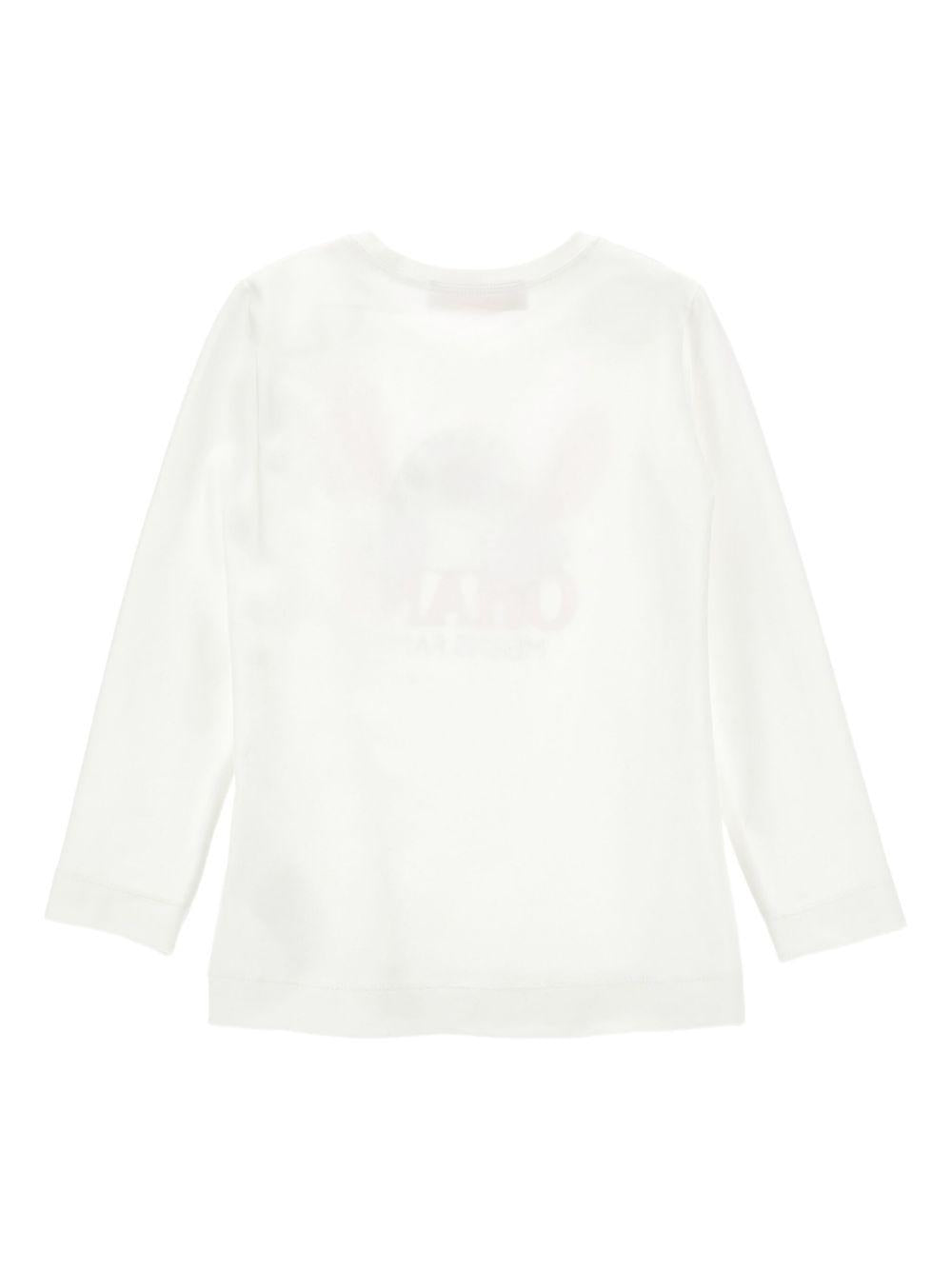 T-shirt per bambina Disney x Monnalisa bianco con stampa grafica Stitch 19F618 6013 0001 MONNALISA 
