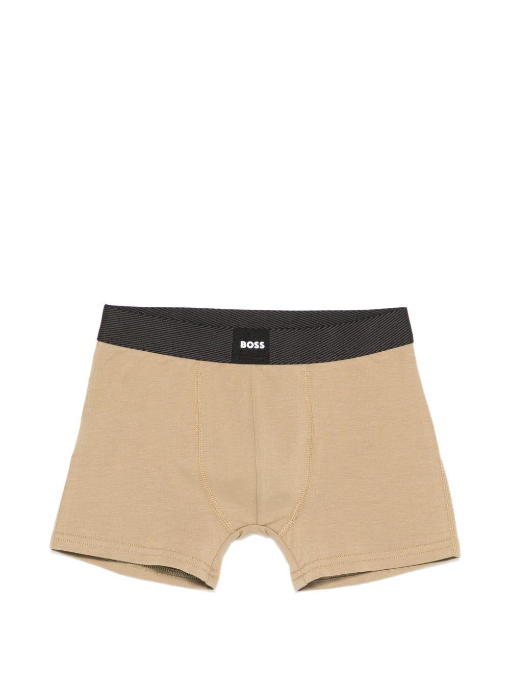 Boxer per bambino Boss Kidswear nero e beige con elastico in vita con logo (confezione da due) J53148 09B BOSS KIDS 
