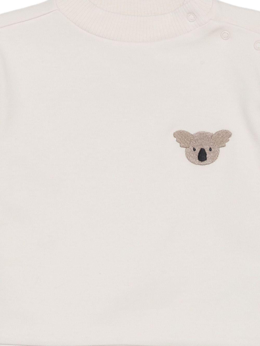 Felpa per bambini Donsje bianco con ricamo koala 4101902 00133 DONSJE 