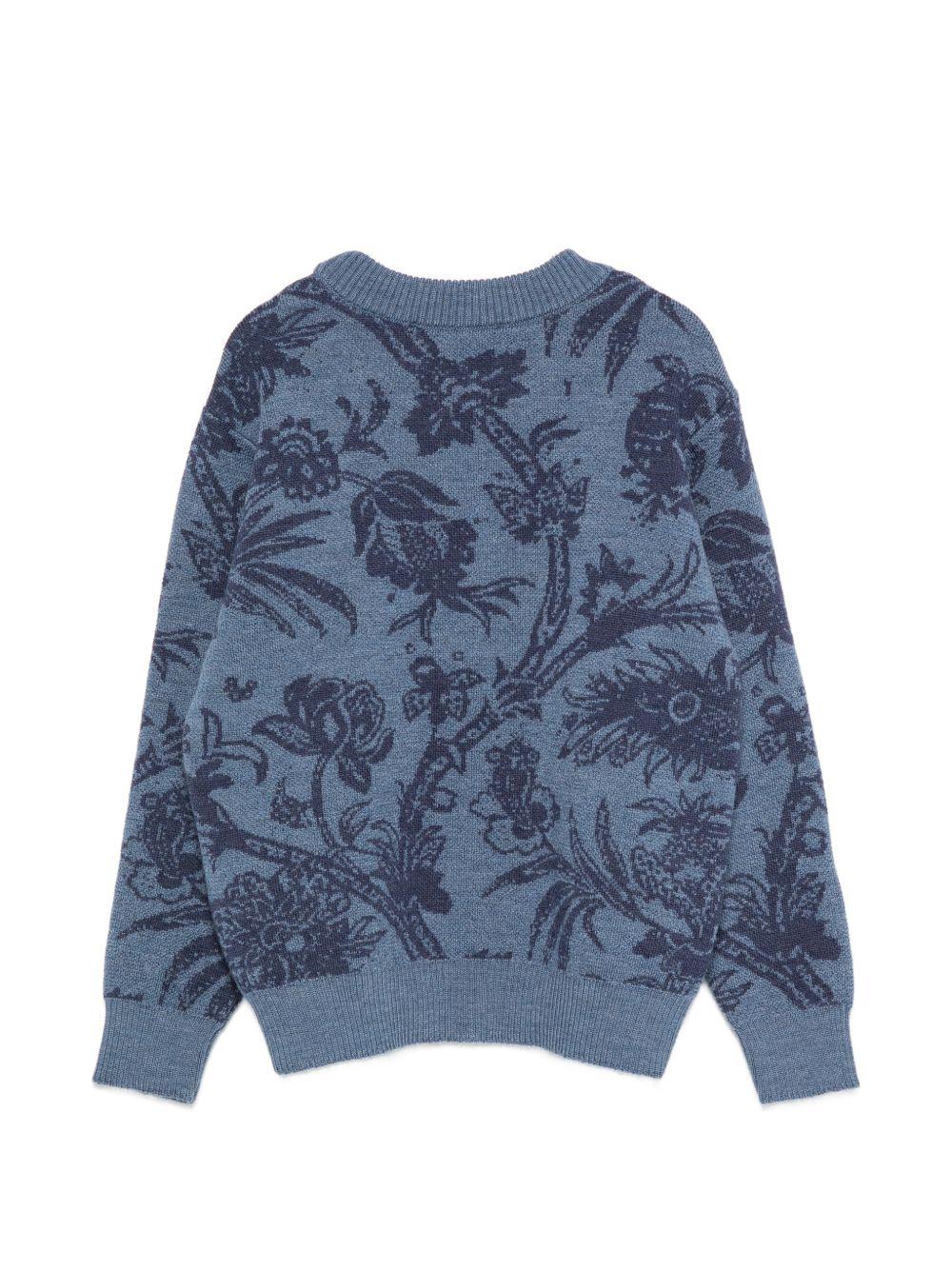 Maglione per bambino Etro Kids blu con motivo a intarsio floreale GZ9P20 W0198 833 ETRO KIDS 