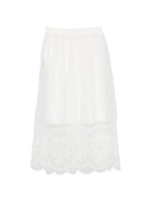 Gonna per bambina Elie Saab Junior bianca con dettagli ricamati EFGO038MXTS1110 CRM ElIE SAAB KIDS 