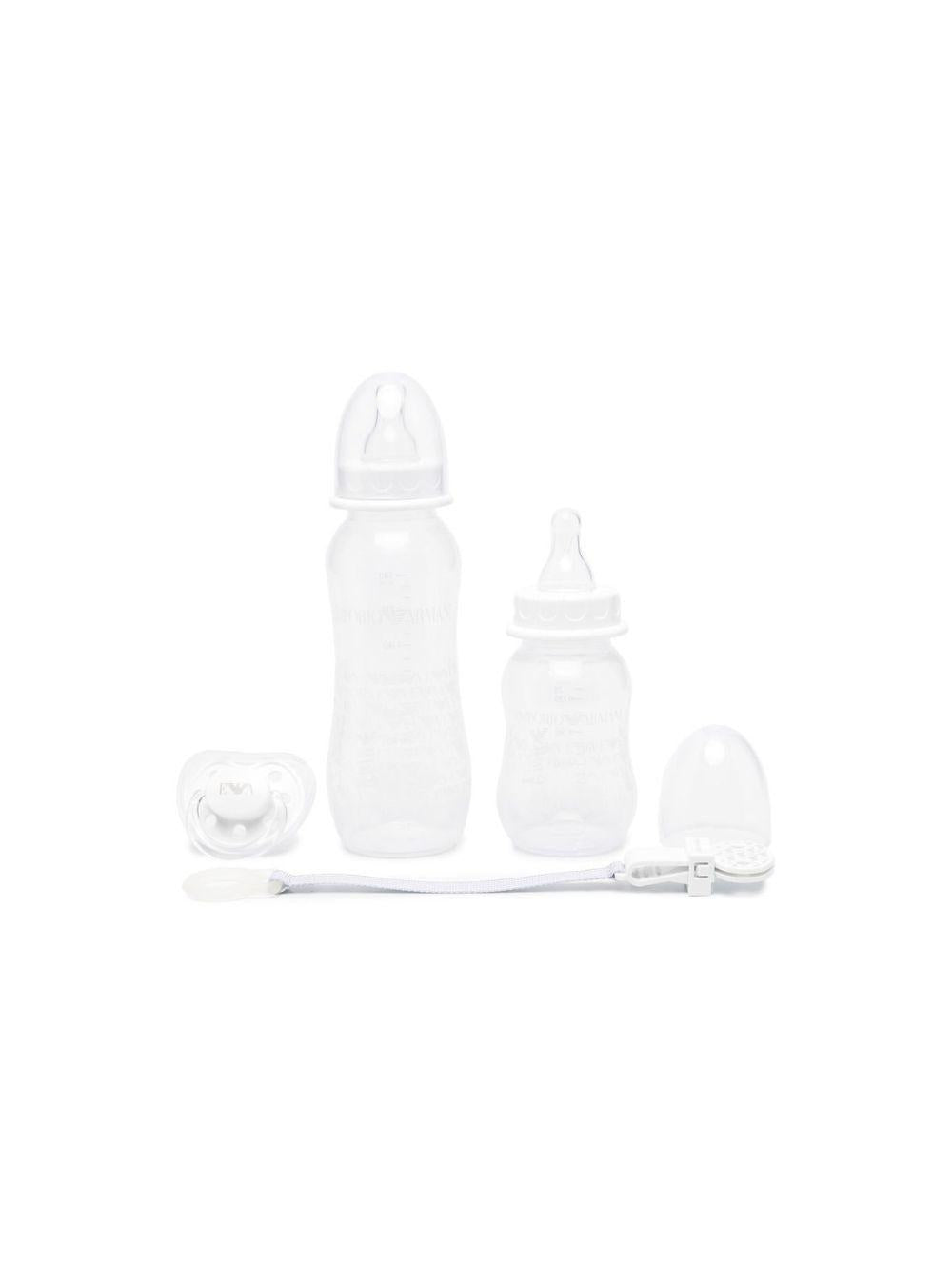 Biberon per neonati Emporio Armani Kids bianco con stampa grafica all-over 407139 CC919 00010 EMPORIO ARMANI KIDS 