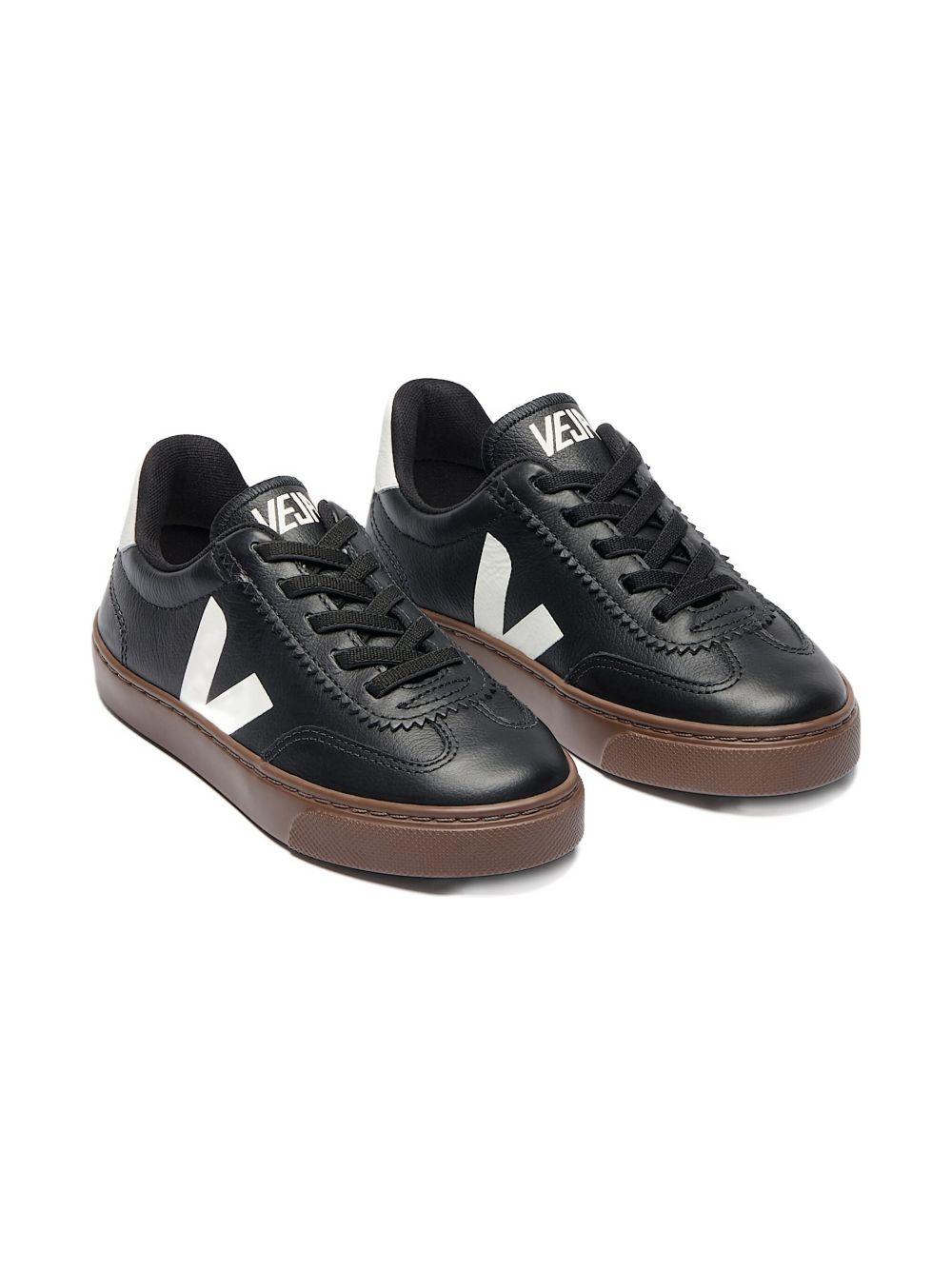 Sneakers per bambino Veja Kids nere con dettaglio logo SY2021015 BLACK WHITE BARK VEJA KIDS 