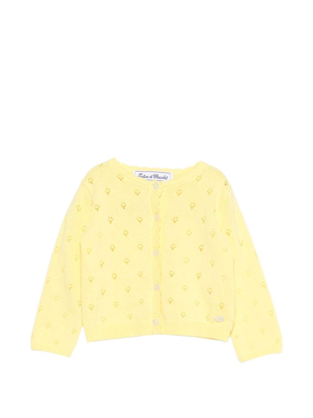 Cardigan per neonata Tartine Et Chocolat giallo con design traforato CC18051 70 TArtine & Chocolat KIDS 
